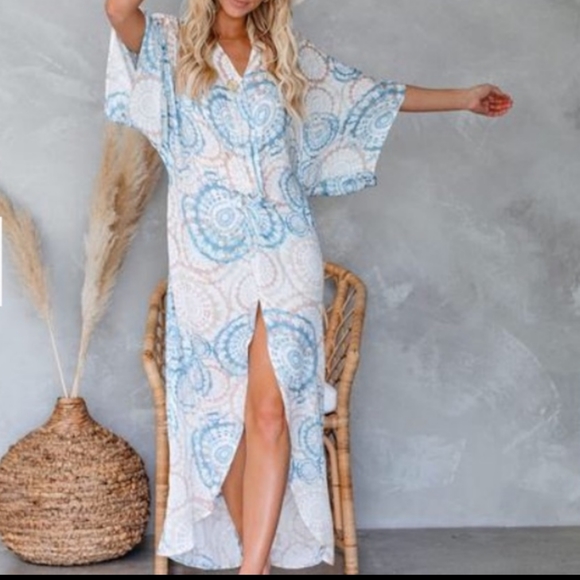 Tye Dye Twist Kimono Maxi Dress - Picture 5 of 5